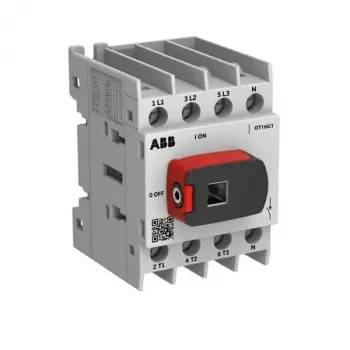 ABB OTOT16G1-4BSN2Plus 16 A 4-napainen edestä käytettävä kuormankytkin mustalla kahvalla
