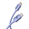 Baseus USB-C - USB-C Crystal Shine 100W PD pikalataus- ja datakaapeli, 1,2 m, violetti