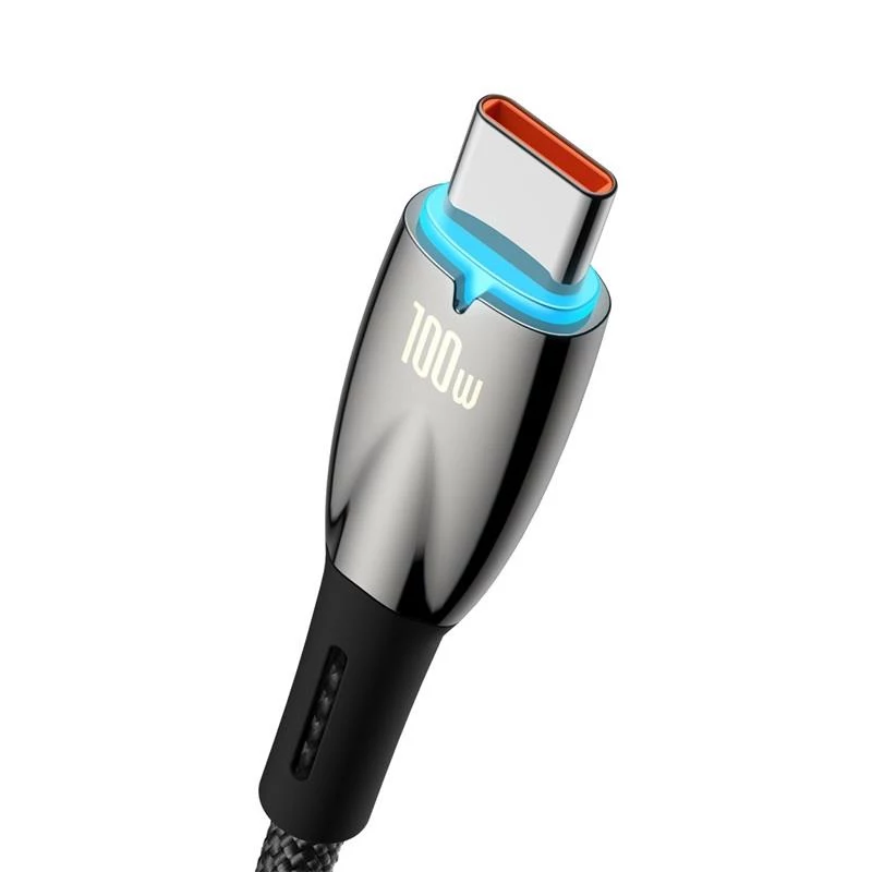 Baseus Glimmer USB-A - USB-C kaapeli 100W 1m musta