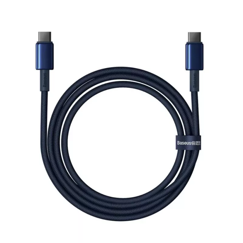 Baseus Tungsten Gold USB-C - USB-C kaapeli 100W PD 1m sininen