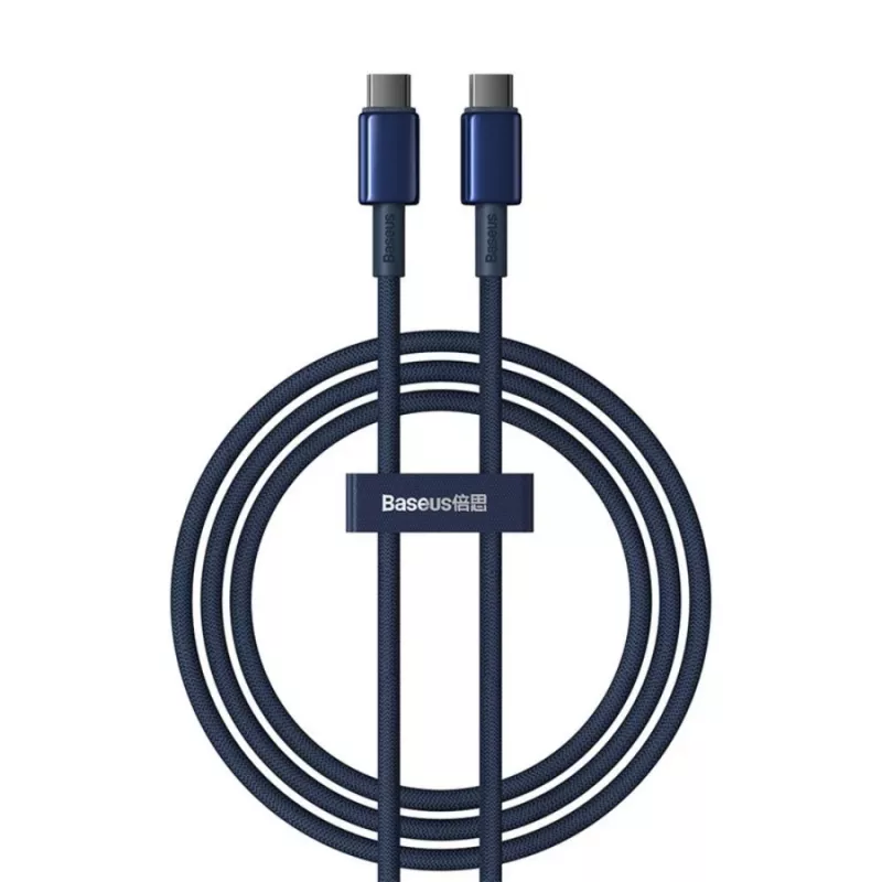 Baseus Tungsten Gold USB-C - USB-C kaapeli 100W PD 1m sininen