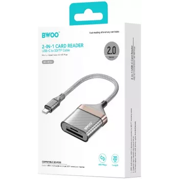 BWOO USB-C 2-in-1 SD/TF-kortinlukija (BO-BZ64)