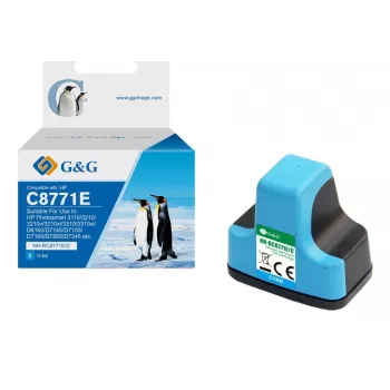 G&G yhteensopiva HP 363 XL suurikapasiteettinen syaani mustepatruuna (C8771EE)