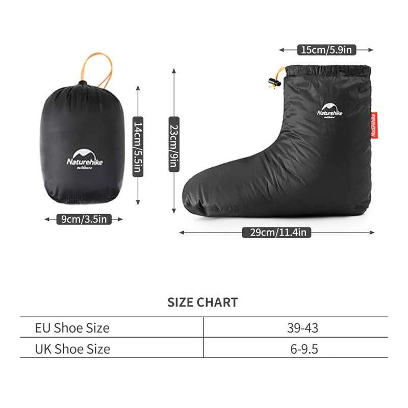 Naturehike Goose Down nilkkakengät NH18S023-T musta medium