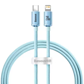 Baseus Crystal Shine USB-C - Lightning -kaapeli 20W, 1,2m, sininen