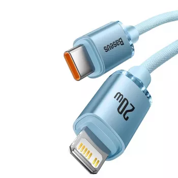 Baseus Crystal Shine USB-C - Lightning -kaapeli 20W, 1,2m, sininen