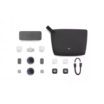 DJI Mic Mini 2 langaton mikrofonijärjestelmä (2 TX + 1 Mobile RX + latauskotelo), valkoinen