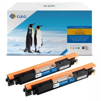 G&G värikasetti korvaa HP 126A/ CE310AD Canon 729BK 2 kpl