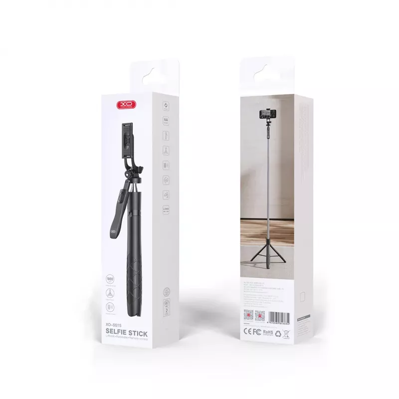 XO SS15 Bluetooth-selfietikku-jalusta, 180 cm, musta