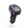 XO BCC12 Bluetooth 5.0 FM-lähetin kahdella USB-latausliitännällä, handsfree, LED-näyttö, USB-/TF-kortti-MP3-soitin, auton akun jännitemonitori 12V/24V-ajoneuvoille