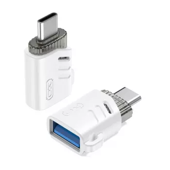 XO NB256B OTG-sovitin USB-A naaras - USB-C uros, valkoinen (NB256B)