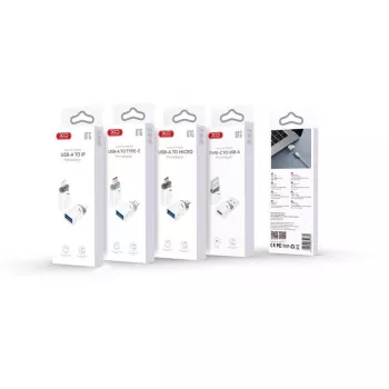 XO NB256B OTG-sovitin USB-A naaras - USB-C uros, valkoinen (NB256B)