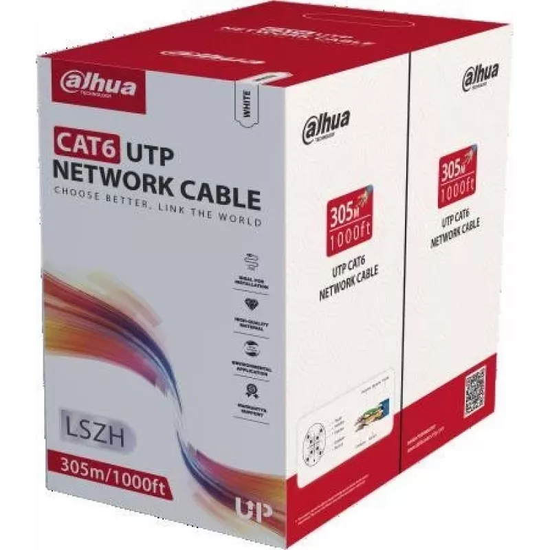 DAHUA PFM923I-6UN-C CAT6 UTP kaapeli, 305m, valkoinen