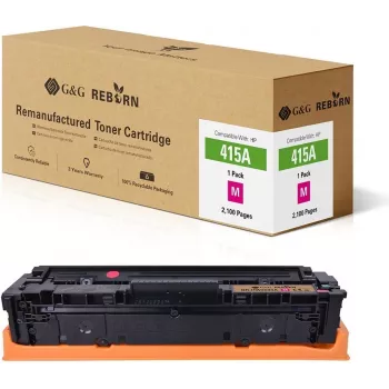 G&G kunnostettu magenta värikasetti korvaava HP 415A (W2013A), 2100 sivua