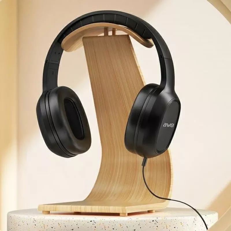 AWEI GM-6 over-ear-pelikuulokkeet mikrofonilla, johdollinen 3,5 mm liitäntä, 40 mm elementit, musta