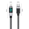 ORICO LDC2L USB-C - Lightning kaapeli LED-tehonäytöllä, PD 29W, 480 Mbps, 1,5 m, musta