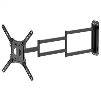 Brateck LPA84-445XL täysin liikkuva TV-/monitoriseinäkiinnike 37-80 tuuman näytöille, 50 kg kapasiteetti, VESA 600x400 asti, kaksoisvartinen, mattamusta