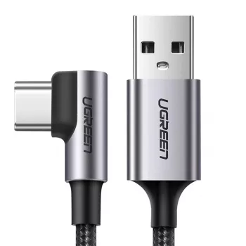 UGREEN US284 USB-A–USB-C kulmakaapeli, 3A, 3m, musta