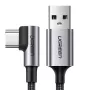 UGREEN US284 USB-A–USB-C kulmakaapeli, 3A, 3m, musta