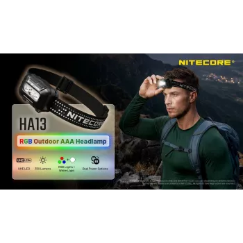 NITECORE HA13 (2026) RGB-otsalamppu 350lm