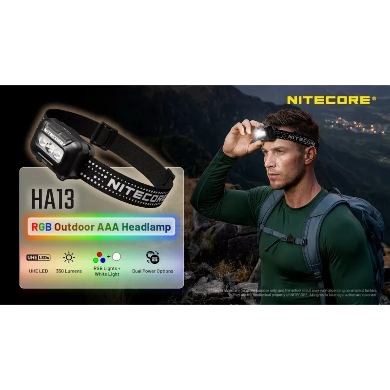 NITECORE HA13 (2026) RGB-otsalamppu 350lm