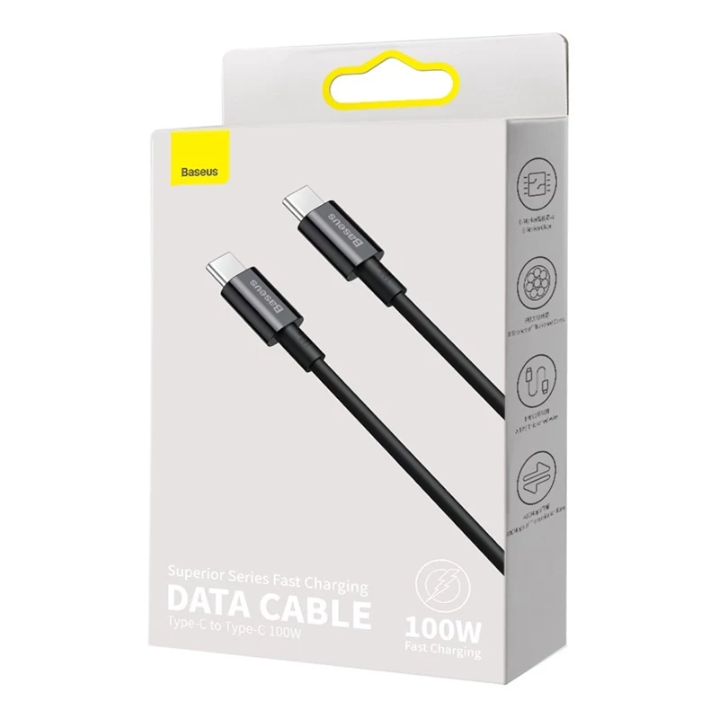 Baseus CATYS-C01 USB-C - USB-C 100W PD pikalatauskaapeli 2m musta