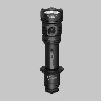 Armytek Predator PRO MAX taktinen taskulamppu 3000 lumenia, lämmin valkoinen, 501 m kantama, Cree XHP70.2, ladattava 21700, musta