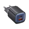 USAMS CC254 30W GaN USB-C/USB-A-pikalaturi HC Series musta