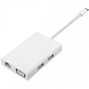 Xiaomi Mi USB-C - VGA Gigabit Ethernet -moniadapteri (valkoinen/hopea)