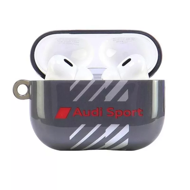 Audi IML Sport -kotelo AirPods Pro 2:lle, musta AUS-IMLAPP2-RSQ/D1-BK