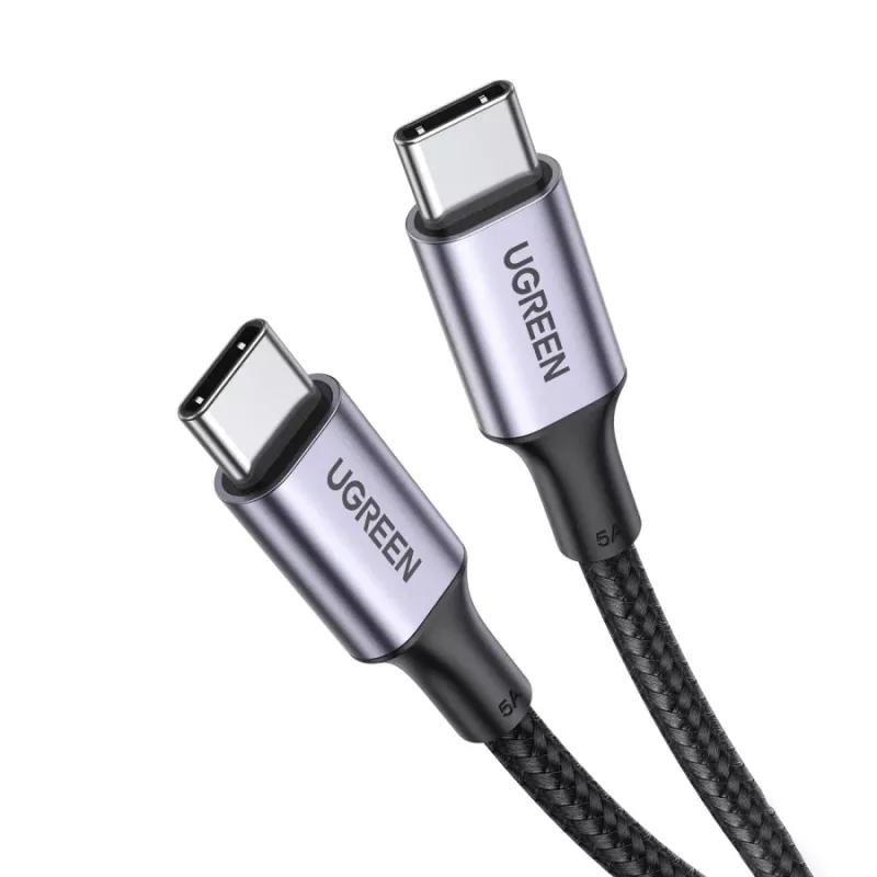 UGREEN USB-C - USB-C -kaapeli 100W 5A musta 1,5m
