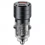 USAMS C36 95W pikalaturi autoon USB + USB-C musta CC176CC01 (US-CC176)