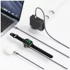 USAMS Huan-sarja 3-in-1 latauskaapeli langattomalla laturilla 72W USB-C tummanharmaa