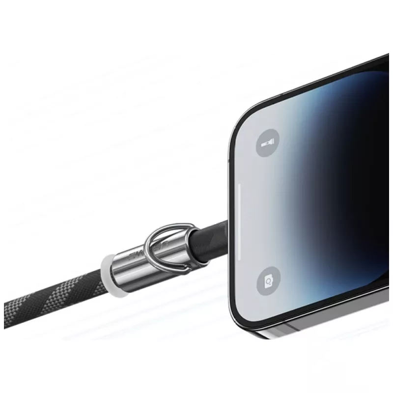 USAMS SJ746 30W USB-C - Lightning kaapeli puhelinlanyardilla, 1,2 m, violetti