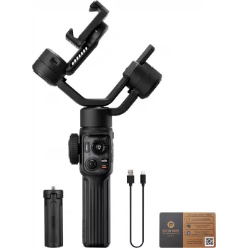 Zhiyun Smooth 5S AI älypuhelingimbaali magneettisella täytevalolla, 3-akselinen vakain, 300g hyötykuorma, musta