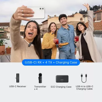 BOYA BY-V4U USB-C langaton klipsimikrofonijärjestelmä