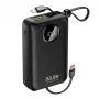 DUDAO K14+ 20000mAh 22.5W varavirtalähde integroiduilla Lightning- ja USB-C-kaapeilla - musta