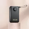 DUDAO K14+ 20000mAh 22.5W varavirtalähde integroiduilla Lightning- ja USB-C-kaapeilla - musta