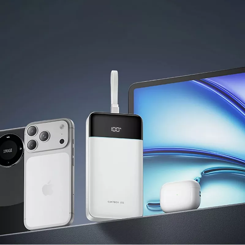 CUKTECH LPB252N 120W 25000mAh varavirtalähde integroidulla USB-C-kaapelilla - valkoinen