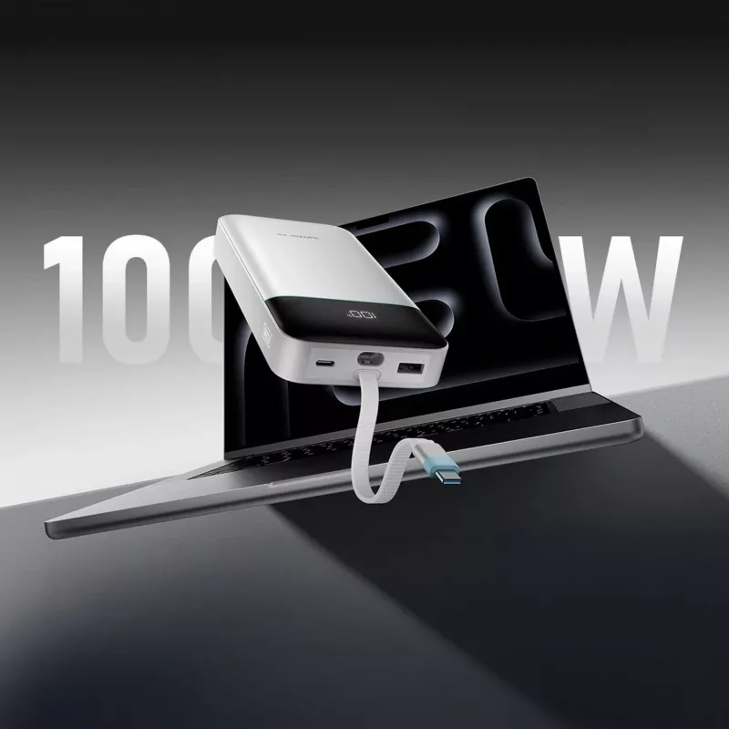 CUKTECH LPB252N 120W 25000mAh varavirtalähde integroidulla USB-C-kaapelilla - valkoinen