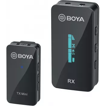 BOYA BY-XM6-S1 Mini 2,4 GHz langaton mikrofonijärjestelmä lavalier-mikrofonilla, OLED-vastaanotin, 100 m kantama