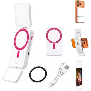 ULANZI GL01 GlowUp MagSafe LED-selfie-valo iPhonelle, 2500K-9000K, CRI 97, valkoinen