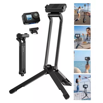 ULANZI MA70 magneettinen mini-jalusta kahva DJI Osmo Action 3/4/5 Pro, GoPro, Insta360, älypuhelimille - musta