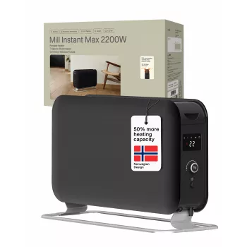 Mill Instant Max LED kannettava konvektiolämmitin, 2200 W, musta