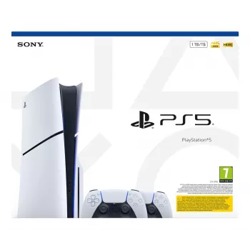 Sony PlayStation 5 Slim Disc Edition 1TB konsoli - valkoinen & musta