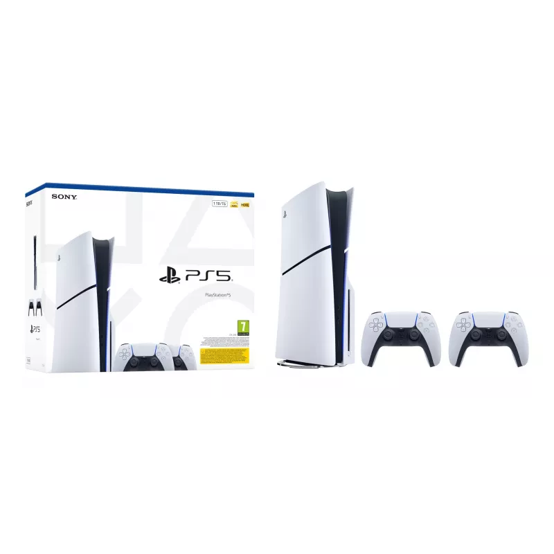 Sony PlayStation 5 Slim Disc Edition 1TB konsoli - valkoinen & musta