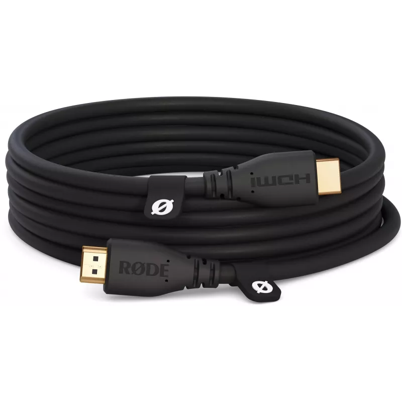 RODE HDMICABLE3M 3 m High-Speed HDMI-kaapeli Ethernetillä, 4K 60Hz, HDR, 18 Gbps, kullattu