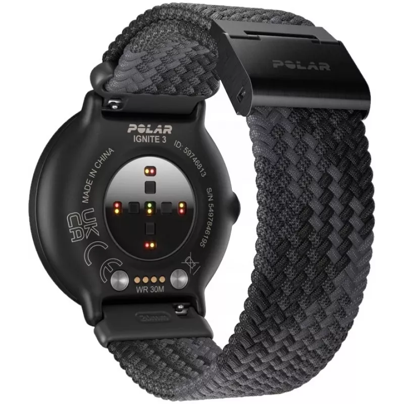 Polar Ignite 3 S-L, musta/musta punottu (900111828)