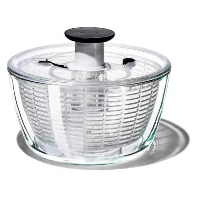 OXO Good Grips 11262700 2-in-1 lasinen salaattilinko, läpinäkyvä