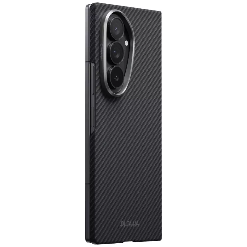 PITAKA Edge Case Samsung Galaxy Z Fold 8 Ultra -kotelo – aramidikuituinen suojakotelo, musta/harmaa (Overture Black)